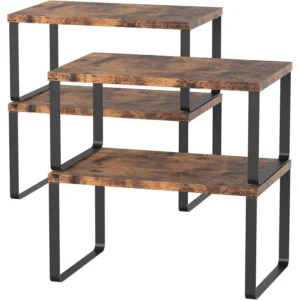 4-Pack Wooden Expandable Countertop Shelve