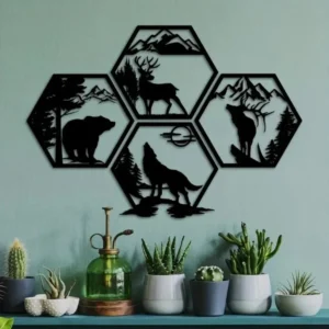 Wilderness Forest Metal Wall Sculpture Set