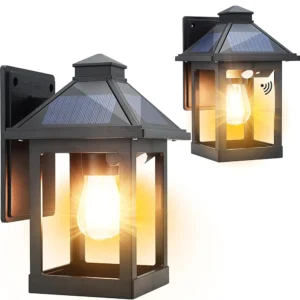 2pcs Solar Powered Wall Lanterns
